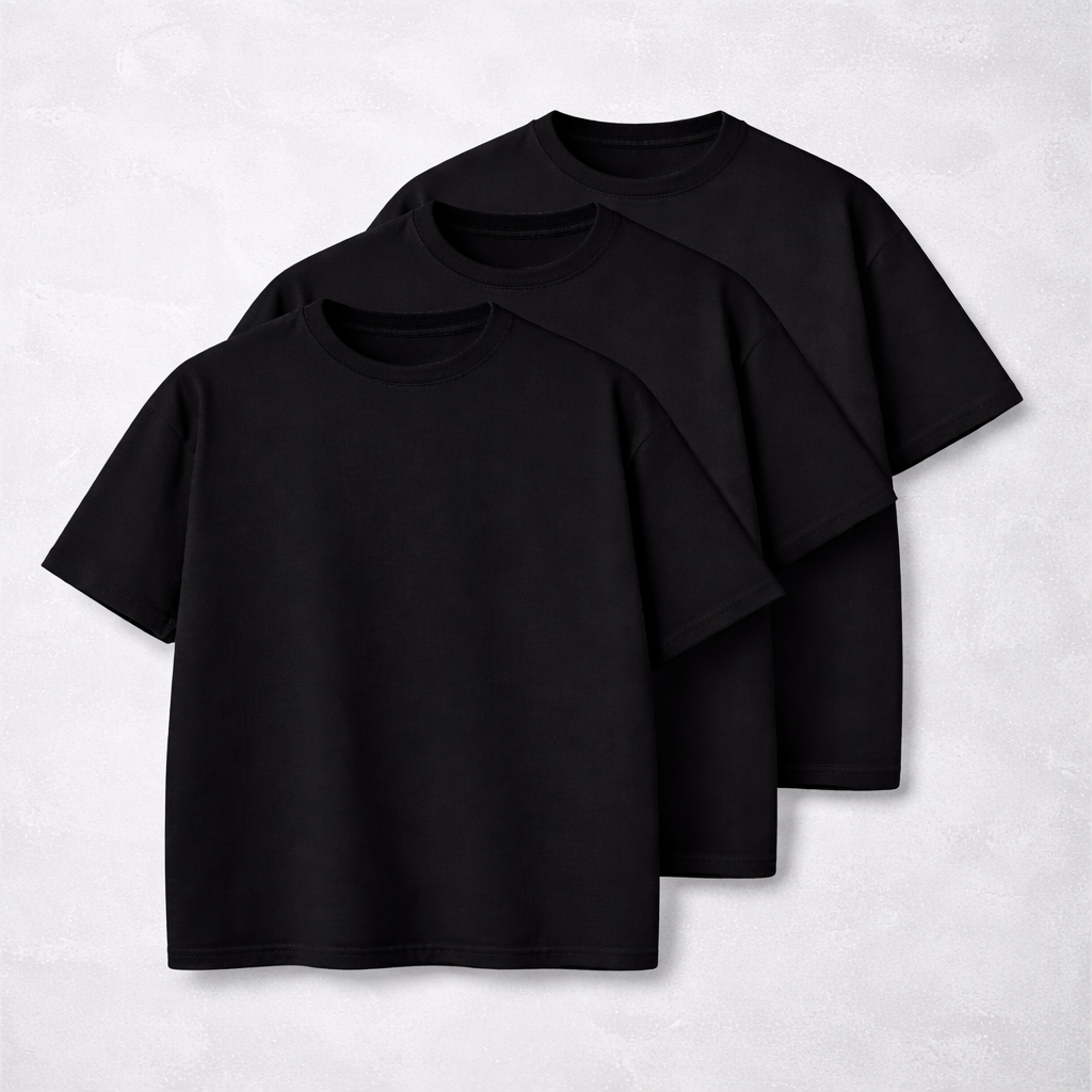 Kit com 3 Camisetas Oversized Lisa Encolhimento Zero