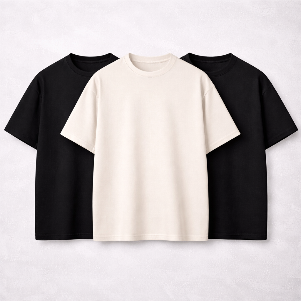 Kit com 3 Camisetas Oversized Lisa Encolhimento Zero